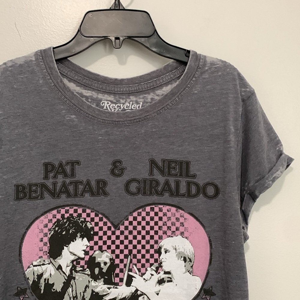 NWOT Pat Benatar & Neil Giraldo Love Is A Battlefield Tee RECYCLED KARMA - Picture 3 of 5